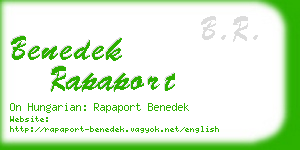 benedek rapaport business card